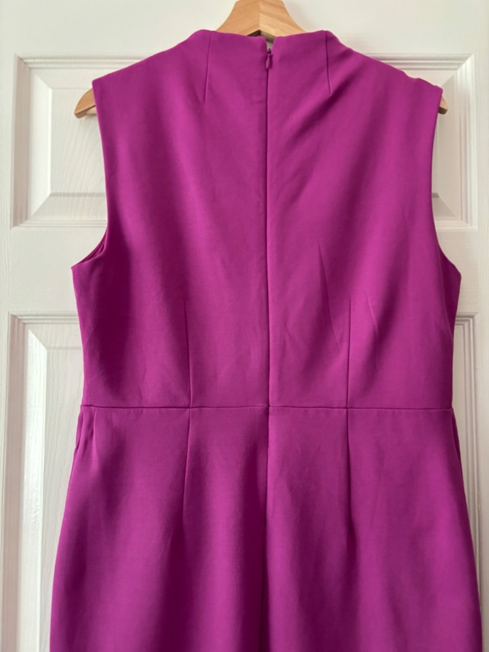 Ann Taylor Ponte Mock Neck Sheath Midi Dress - Fuchsia Size 12P - Picture 7 of 10